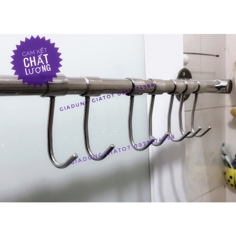 Móc treo đồ inox 7 móc inox 304