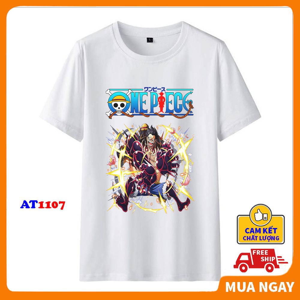 BST Áo phông nam nữ One Piece in hình LUFFY Gear 4, vải dày mịn mát, hình in sắc nét không phai  AT1107A