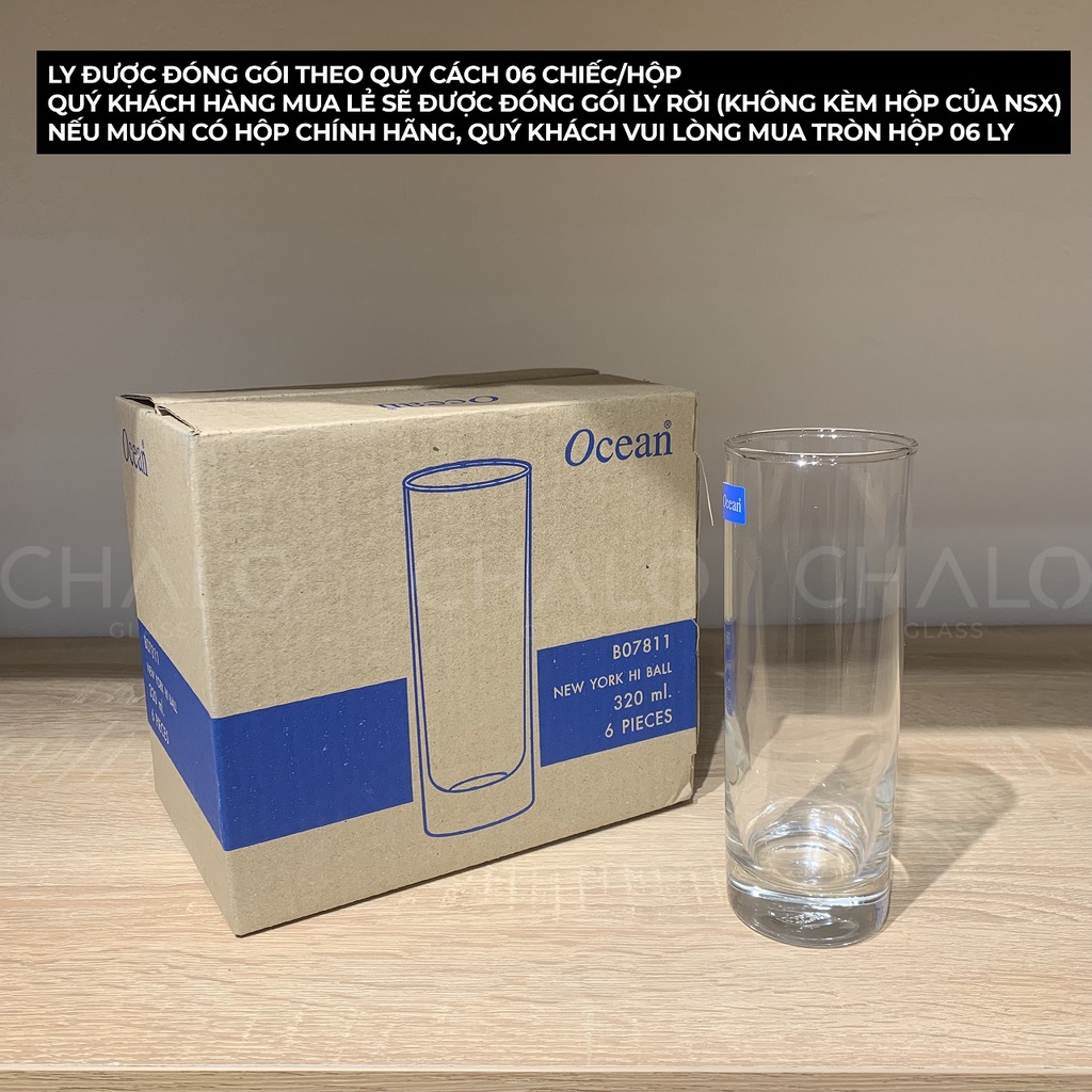 Ly thủy tinh Ocean New York &amp; San Marino 205ml ~ 320ml | 7807 - 7811 - 0410 - 0411 [Made in Thailand]