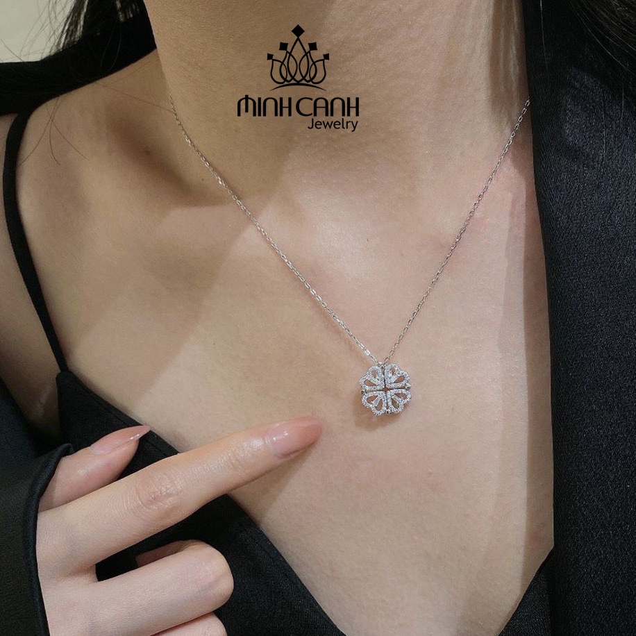 Dây Chuyền Ghép 4 Lá Bạc Ý S925 Minh Canh Jewelry