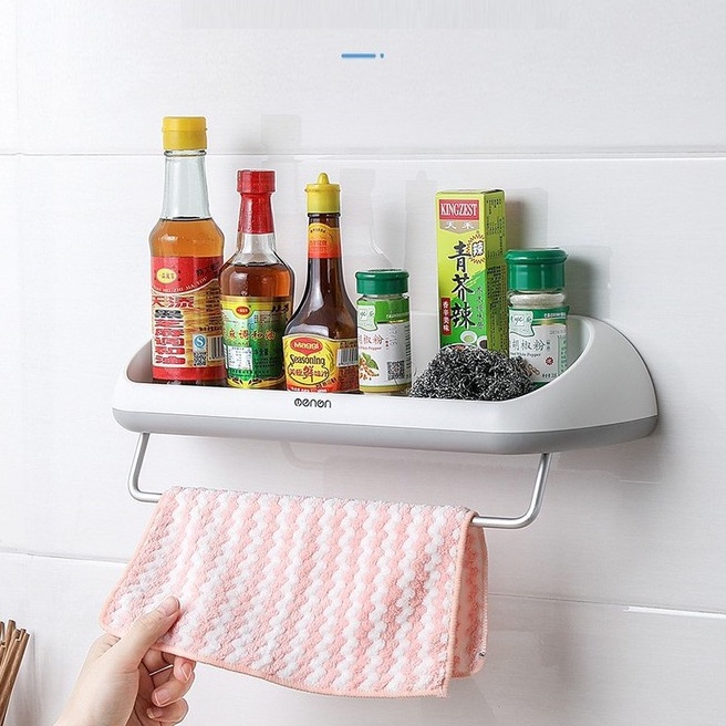 Kệ Để Đồ Phòng Tắm Kèm Miêng Dán Lắp Đặt Dán Tường Cao Cấp OENEN, Kệ Nhà Tắm OENON