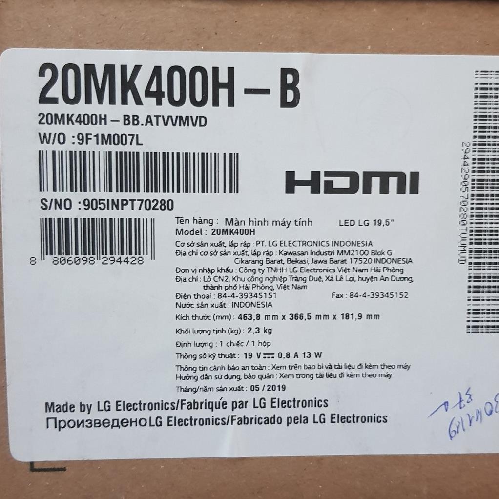 Màn hình LG 20MK400H-B LED 19,5 inch