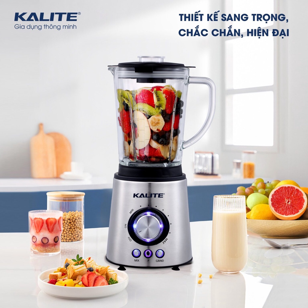 Máy xay sinh tố Kalite 4171 Bảo hành chính hãng 2 năm, Tặng kèm một cối xay đồ khô, Thuộc dòng máy xay đứng dầu Việt Nam