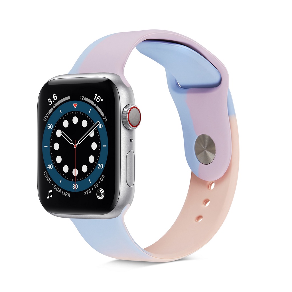 Dây đeo silicon cho đồng hồ Apple Watch dòng 7 6 SE 5 4 3 2 1 iWatch 45mm 41mm 44mm 40mm 42mm 38mm nhiều màu tùy chọn