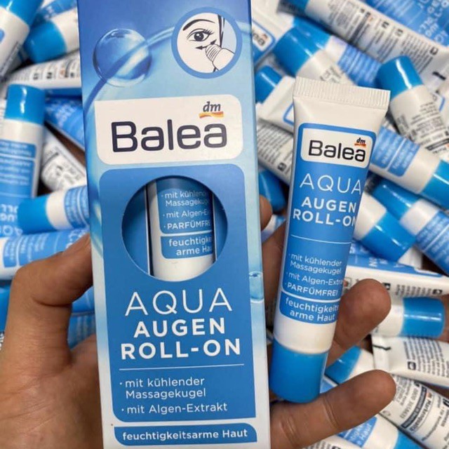 Lăn mắt Balea Aqua Augen Roll On giảm thâm &amp; săn chắc bọng mắt, 15ml [CÓ BILL ĐỨC] Hàng nội địa Đức