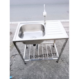 COMBO CHẬU RỬA CHÉN CÓ VÒI VÀ CHÂN KT 75 x 45 CAO 78