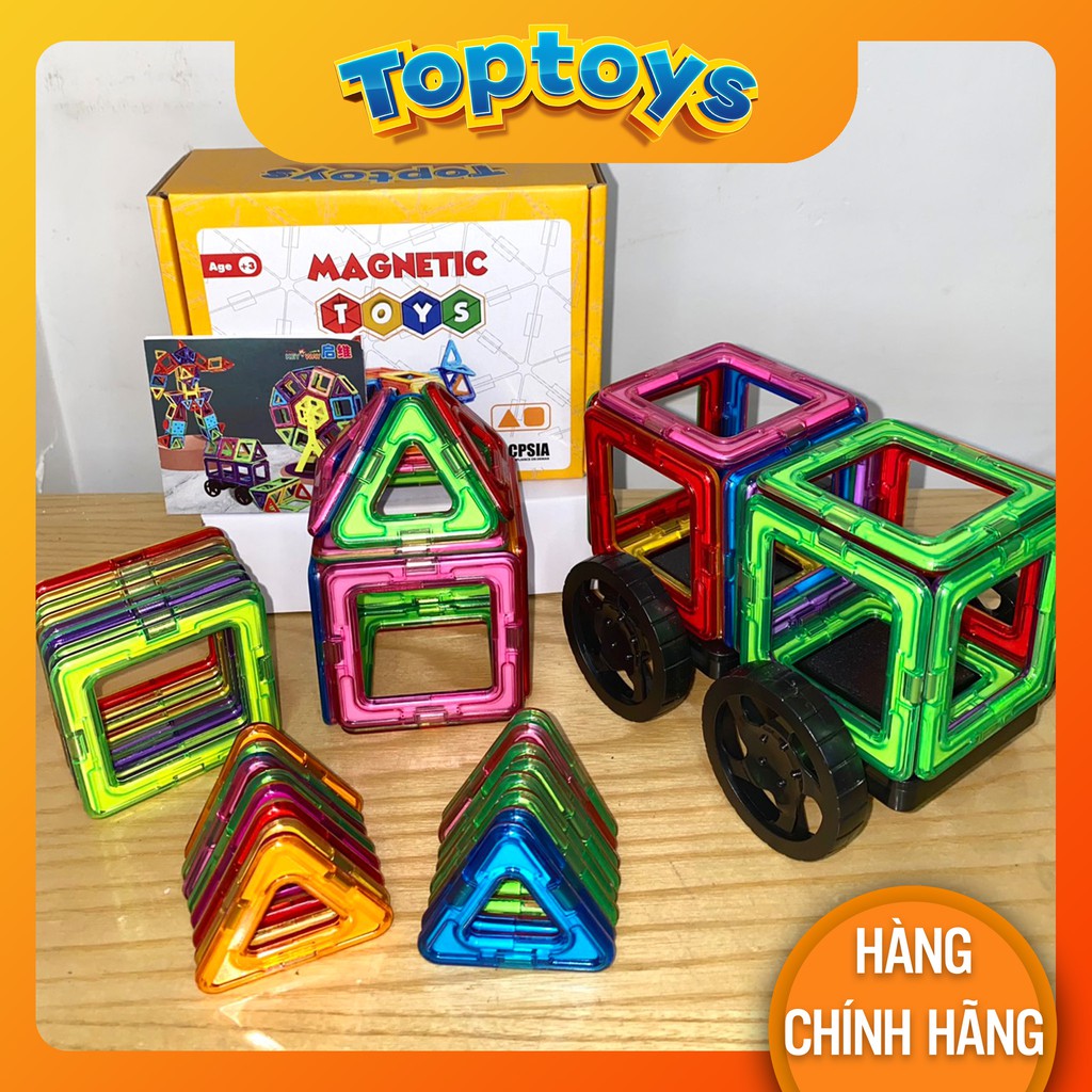Xếp hình nam châm, lắp ghép nam châm cỡ lớn 38 chi tiết nam châm - kích thích trí thông minh Logic