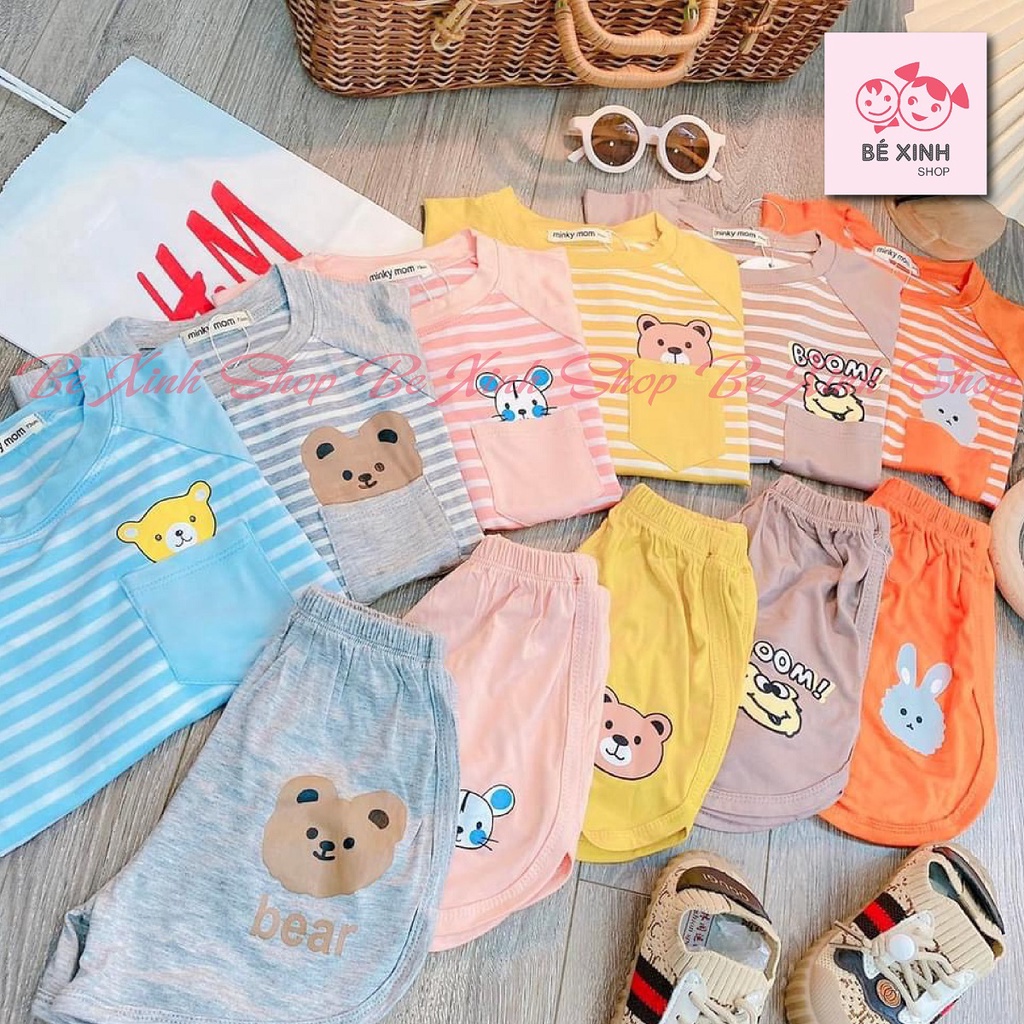 Quần áo trẻ em Đồ bộ minky mom cho bé trai bé gái mùa hè  Đồ bộ hè cho trẻ em bé trai gái thun lạnh SỌC_TÚI