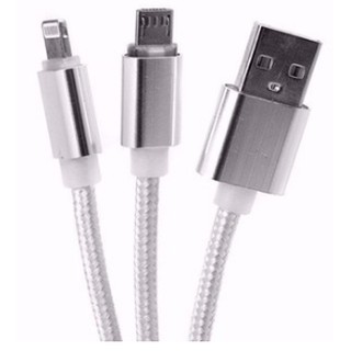 Dây cáp sạc 2 đầu bọc dù có chân sạc android /iphone CÁP BỌC DÙ