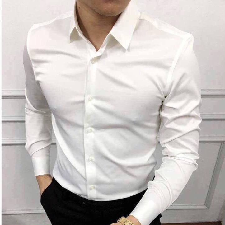 Áo sơ mi nam Kojiba trơn dài tay ôm sát người SML020 | BigBuy360 - bigbuy360.vn