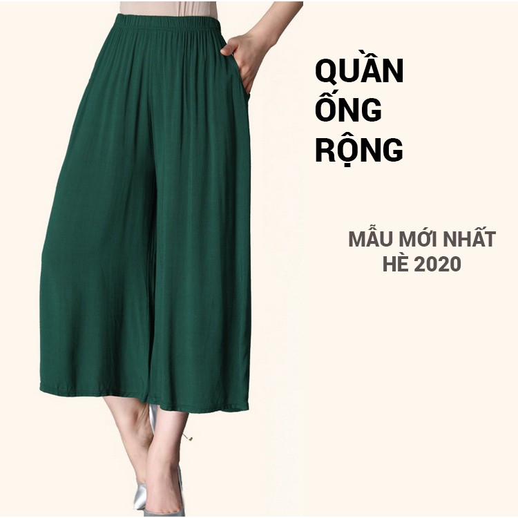 Quần lửng ống rộng mặc nhà YQR17 chất vải 100% cotton thoáng mát