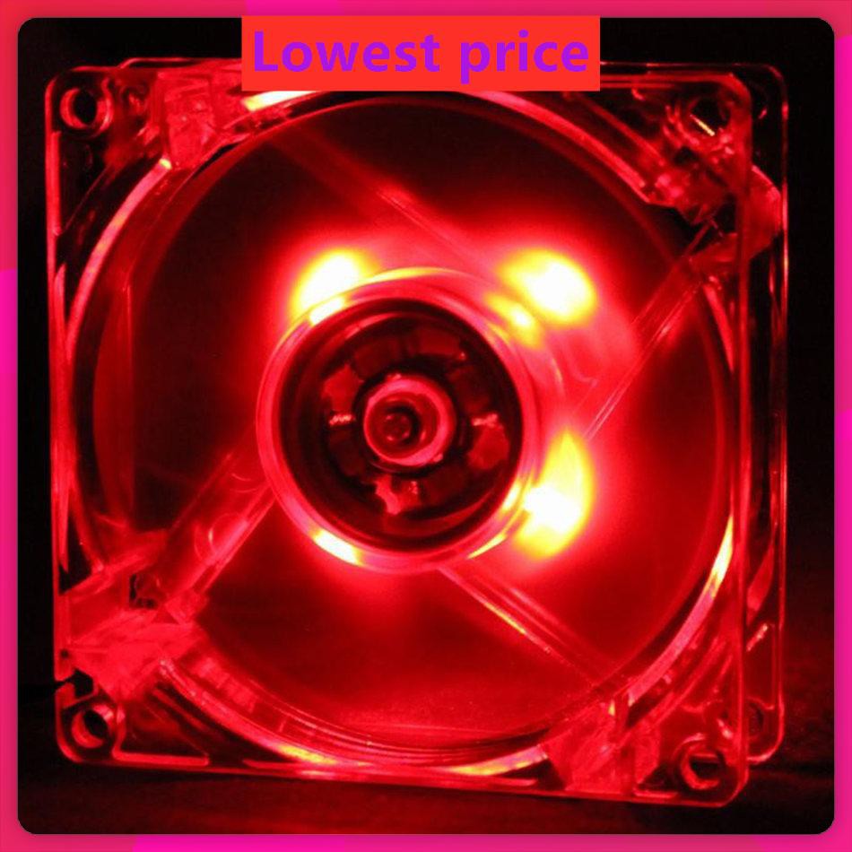 Quad 4 LED Light 120mm PC Computer Case Cooling Fan Mod Easy Installed Fan 12V