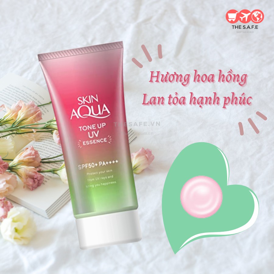 Tinh Chất Chống Nắng Cho Da Nhạy Cảm Sunplay Skin Aqua Tone Up Uv Essence Happiness Aura (Rose)50g