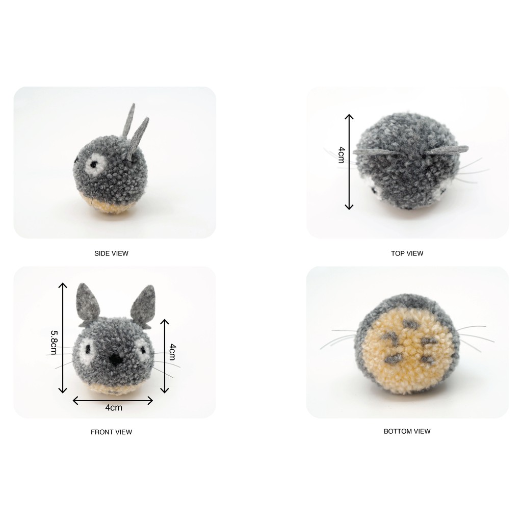 Pompom Totoro - Vô Diện - Mèo Jiji - Susuwatari - Móc Khóa Handmade