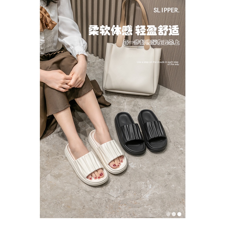 Dép quai ngang nữ bánh mỳ Chao, Quai nhăn đi siêu nhẹ cực êm chân nhựa Eva cao cấp thời trang ulzzang Hàn Quốc TH-73