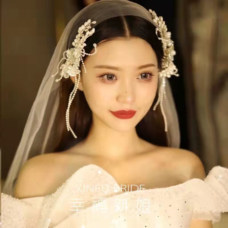 Kẹp Tóc Đính Mạng Che Mặt Thiết Kế Xinh Xắn Cho Cô Dâu