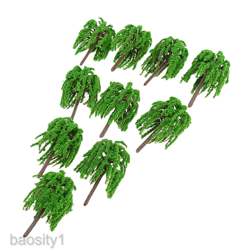 Set 10 Mô Hình Cây Nhựa Tỉ Lệ 1: 150 Dùng Để Trang Trí