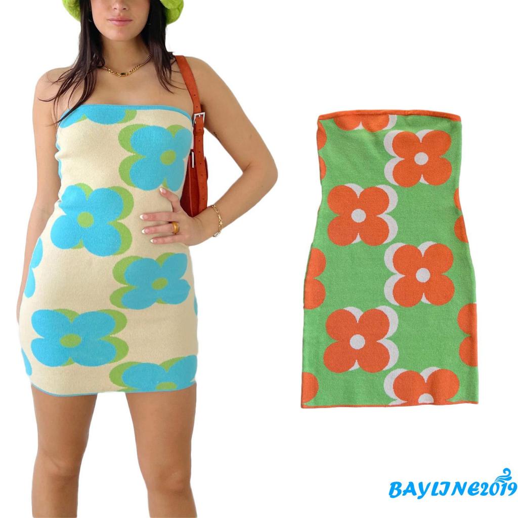 Đầm Midi Sát Nách In Họa Tiết Hoa Thời Trang Xuân Hè Cho Nữ