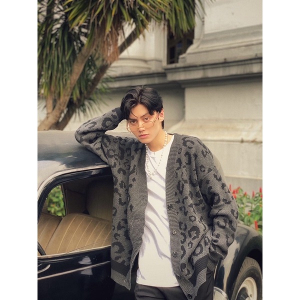 (HÀNG LOẠI 1) Áo Khoác Cardigan Da Beo Len Form Oversize Nam Nữ