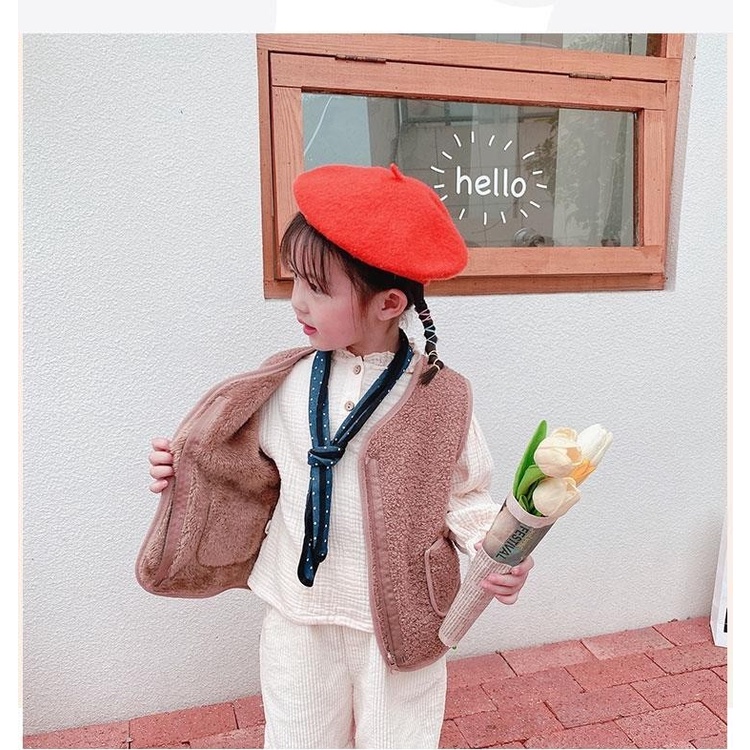 AMILA Áo Khoác Không Tay Dày Dặn Phong Cách Phương Tây Thời Trang Xuân Thu Cho Bé