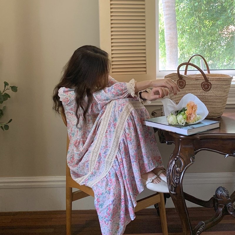 ODDA OUTFIT / Đầm Hoa Nhí Hồng Pastel Vintage.