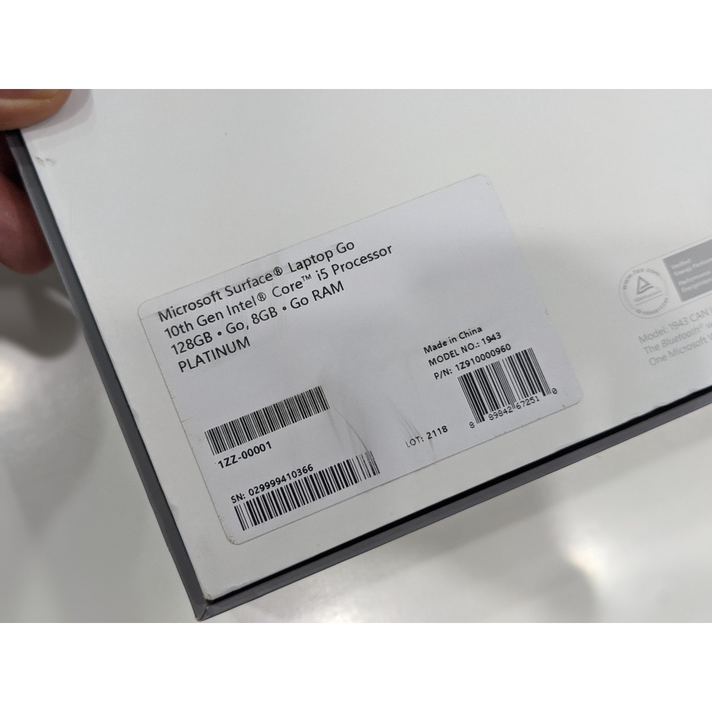 Microsoft Surface Laptop Go  - Core i5 Gen 10. 8GB 128GB/256GB Màn 12.4'' Cảm ứng.Tại Playmobile