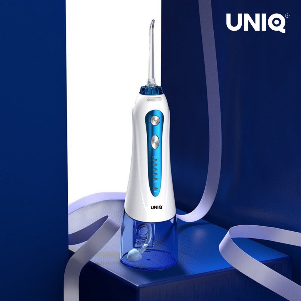 Tăm nước cầm tay UNIQ Smile S1 waterpik động cơ Nhật Bản siêu bền máy vệ sinh răng miệng xịt rửa làm sạch kẽ niềng 300ml