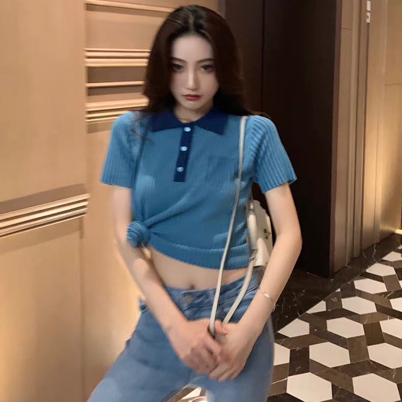 Áo thun polo tay ngắn thời trang phong cách hồng kông cho nữ  | BigBuy360 - bigbuy360.vn