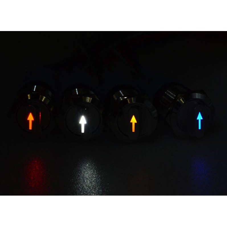 Cong tac van xe may Công tắc vặn On Off xe máy , oto V2 có đèn mũi tên 19mm 12V