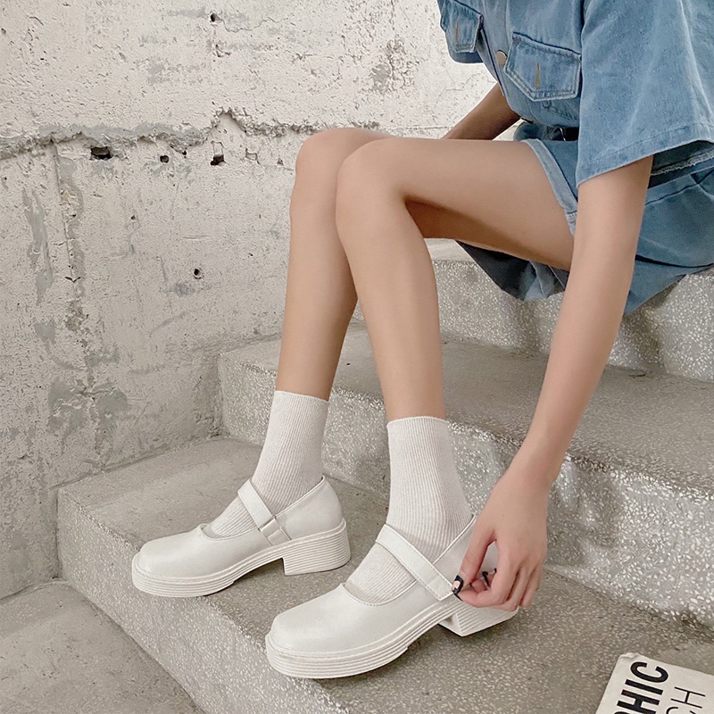 Giày Lolita Marry Jane Ulzzang Đế Cao Quai Ngang Giá Rẻ LLT004-ZOEE