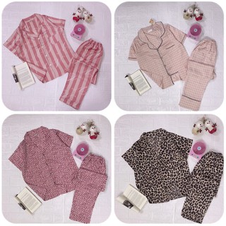 Bộ đồ Pijama lụa cao cấp tay cộc quần dài mặc nhà mềm mịn cực sang chảnh