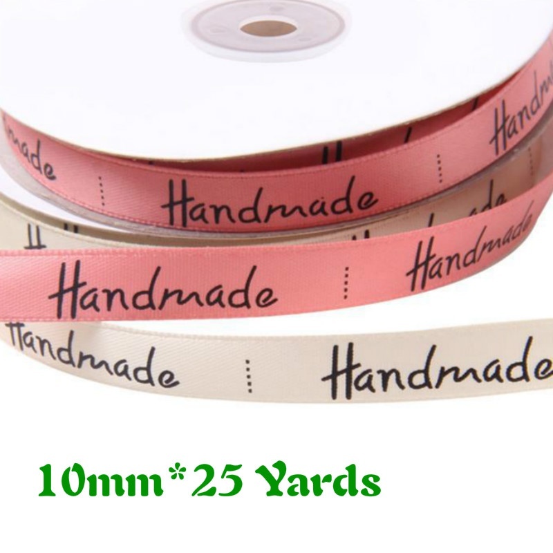 HANDMADE Cuộn Dây Ruy Băng In Chữ Diy 10mmx25y