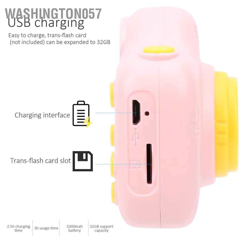Có thể bán buôn Máy ảnh trẻ em 2 inch 1200W Mini Kid Toddler Digital Video Photo Playback Đồ chơi máy Washington057 Hàng giao ngay