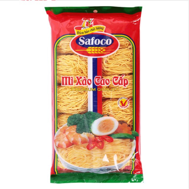 Mì Xào Cao Cấp Safoco 500G Chính Hãng Từ Bột Mì Tự Nhiên và Trứng Tươi Vàng Ươm Dai Ngon