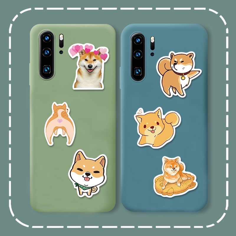 sticker chó shiba chống thấm nước trang trí