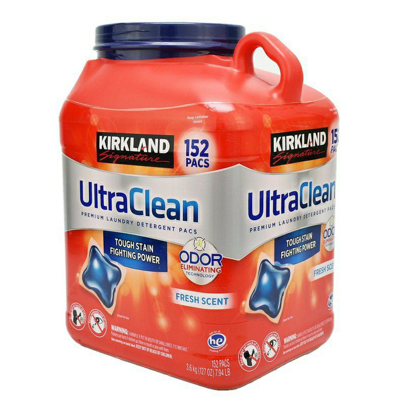 Viên Giặt Quần Áo Kháng Khuẩn Kirkland Signature Ultra Clean 152 Viên