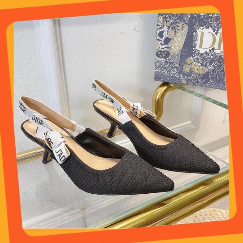 Giày cao gót, Guốc dior gân 6p quai chữ fullbox, bill, túi giấy sz 35-38 quai chữ điệu 😊