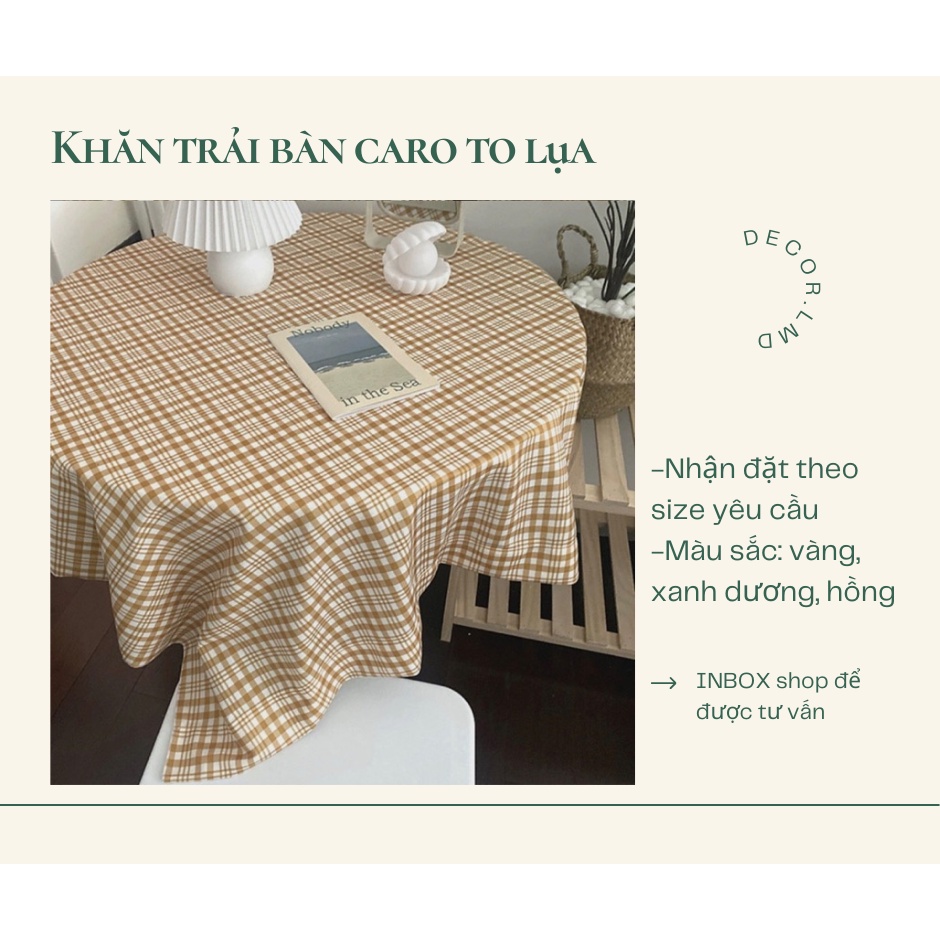 Khăn trải bàn, khăn dã ngoại kẻ caro to màu hồng, vàng, xanh, khăn picnic, khăn nền chụp ảnh sản phẩm