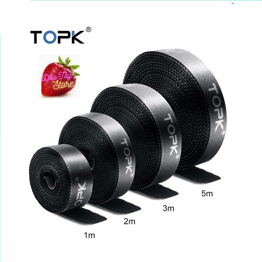 Dây Quấn Chống Rối TOPK dành Cho dây Cáp, Tai Nghe Tiện Dụng, Dây dán Velcro