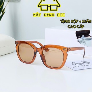 Mắt kính thời trang gọng tròn cao cấp chống bụi cho nữ BEE257 tặng hộp + khăn