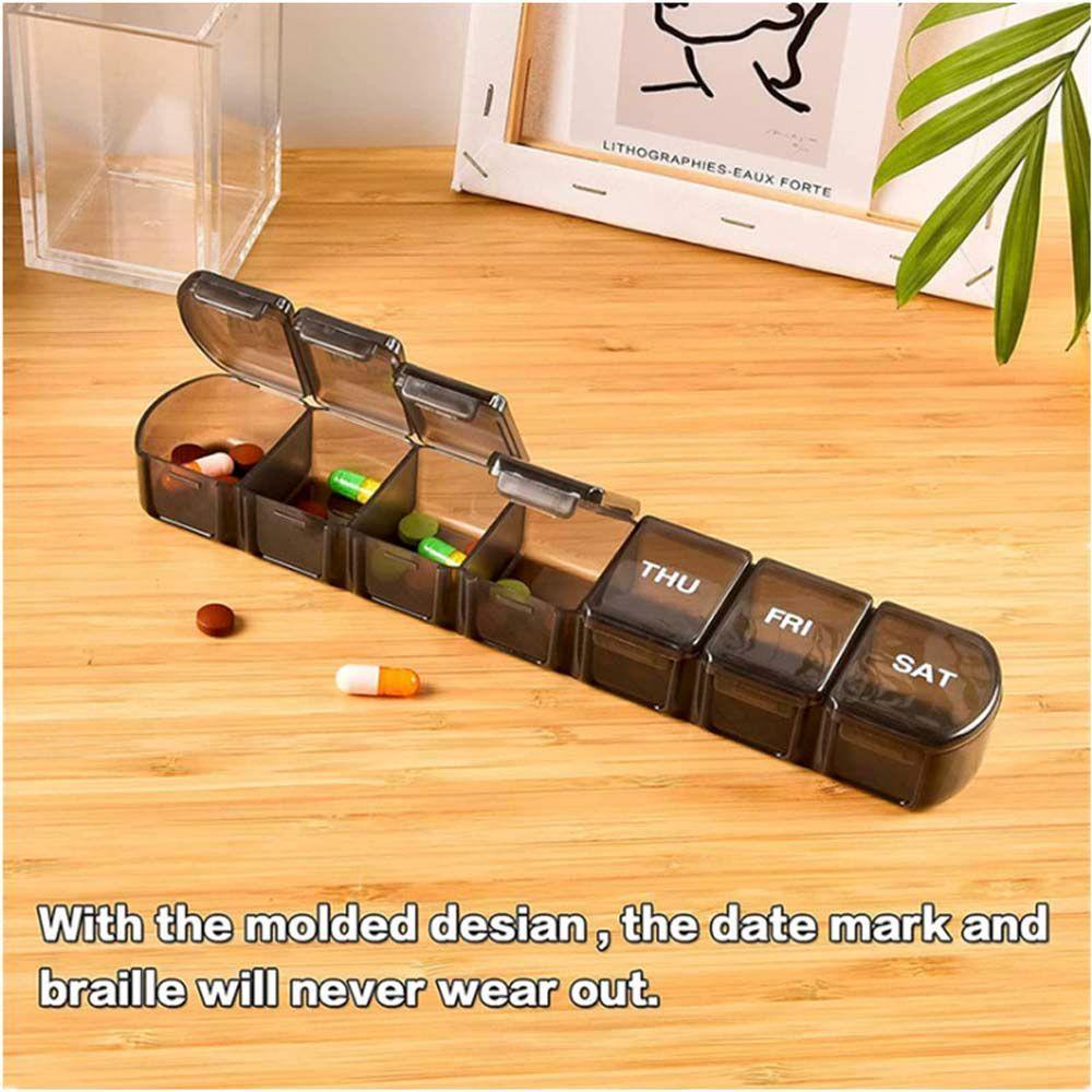 Hộp Đựng Thuốc 7 Ngày Bằng Nhựa Trong Suốt 7 Ngăn Tiện Dụng