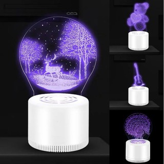 Đèn bắt muỗi 3D con công