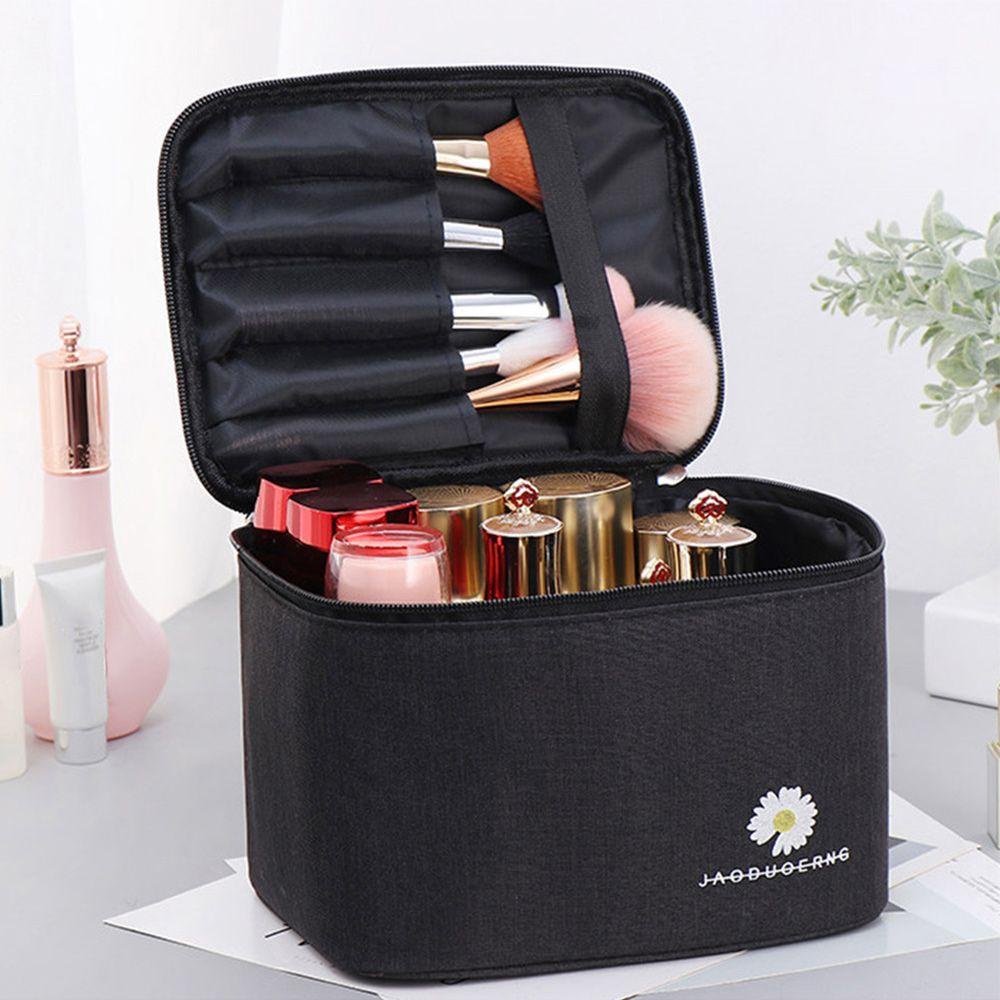 Túi Đựng Mỹ Phẩm Họa Tiết Hoa Cúc Xinh Xắn Tiện Dụng Khi Đi Du Lịch