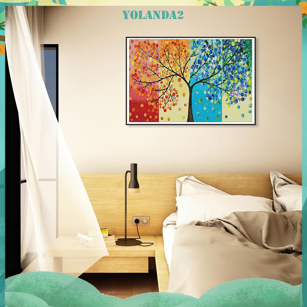 Toàn Bộ Bộ Tranh Thêu Chữ Thập Tự Làm 14CT Hình Cây May Mắn