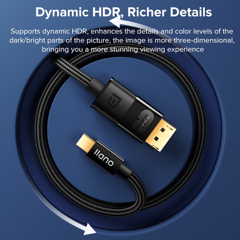 Llano Dây Cáp Chuyển Đổi DP 1.4 240Hz 8K Cho Máy Tính / Laptop