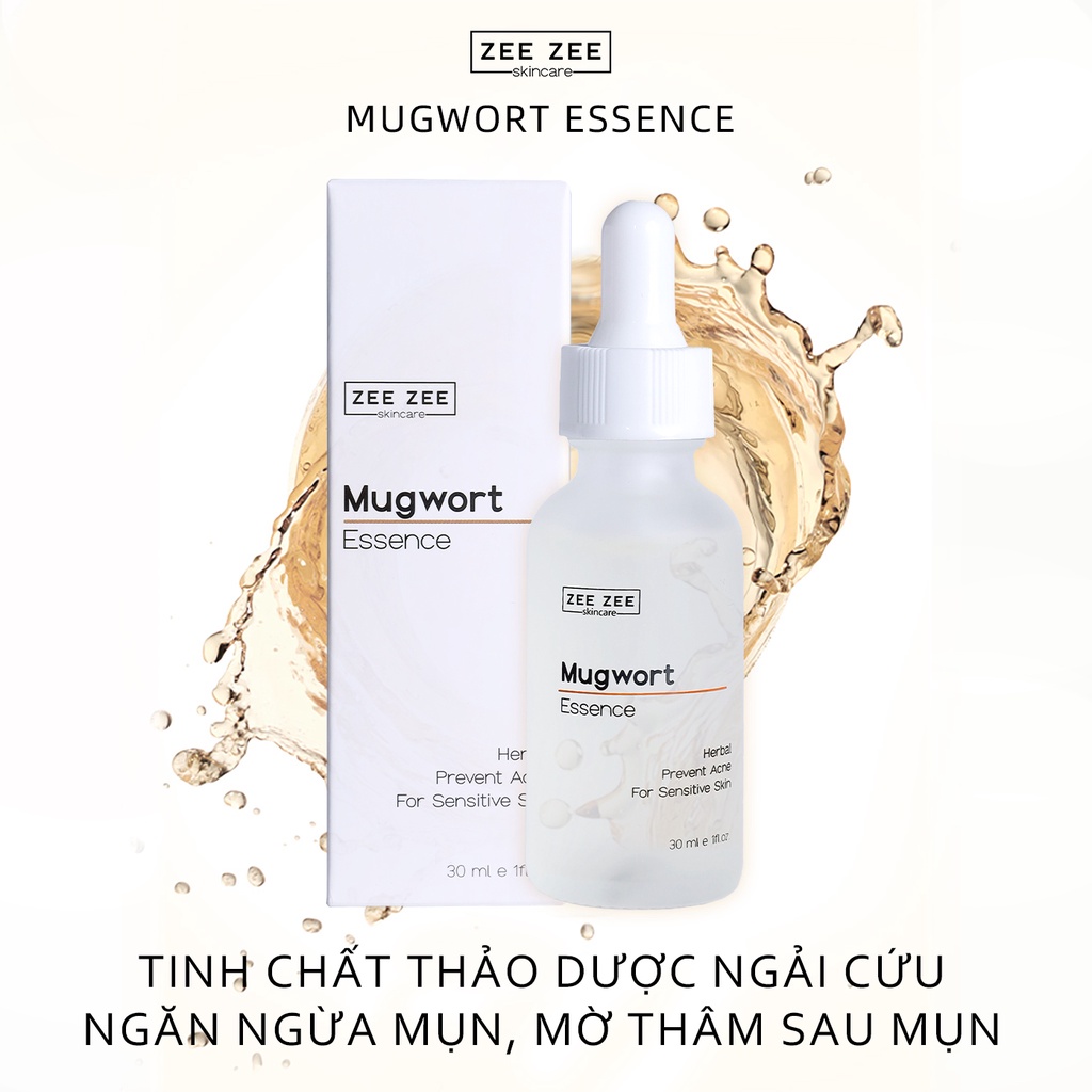 Bộ tinh chất dưỡng sáng ngừa mụn trẻ hóa phục hồi da - Niacinamide, Hyaluronic Acid, Mugwort Essence | ZEE ZEE skincare