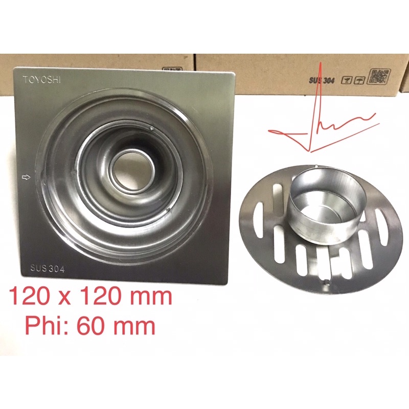 Phểu thu nước sàn cao cấp inox SUS 304 TOYOSHI