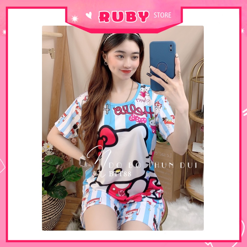 Đồ bộ nữ mặc nhà Free Size ❤️ Set bộ hoạt hình dễ thương chất thun mềm mịn mát ❤️ Rubystorevn