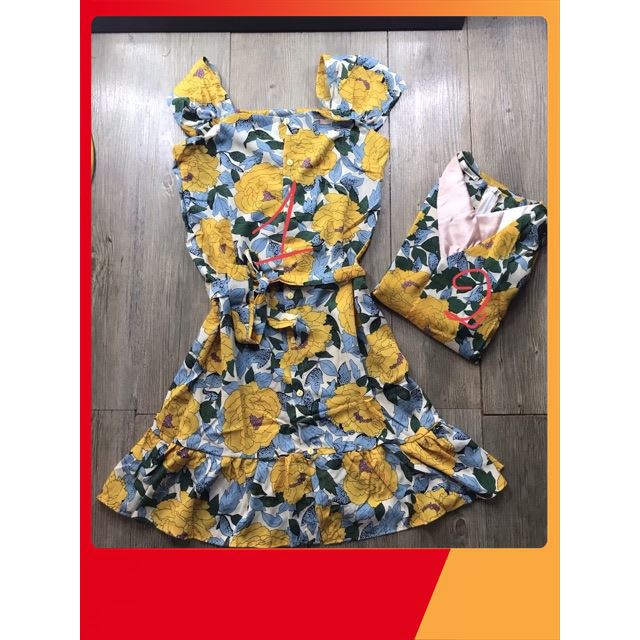 [ Sale 50% ] Xả-kho] Váy hoa vàng (ảnh +video) thời trang lamer