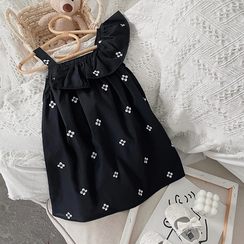 Đầm Bé Gái Đầm Công Chúa Không Tay In Hoa Kiểu Hàn Quốc Thời Trang Mùa Hè Se7en